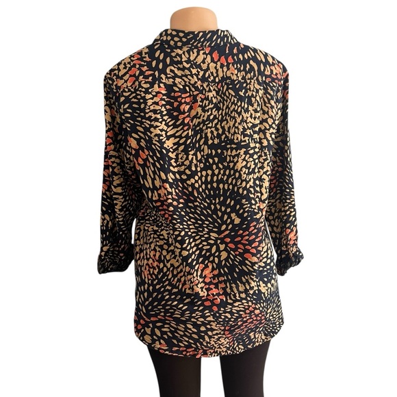 White Stuff Navy Blue Speckled Organic Cotton Blouse - Picture 6 of 9